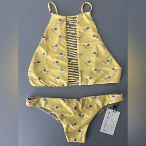 NWT Nirvanic BIRD OF PARADISE BARIS TOP & FLORIS BOTTOM Swim Set Size M